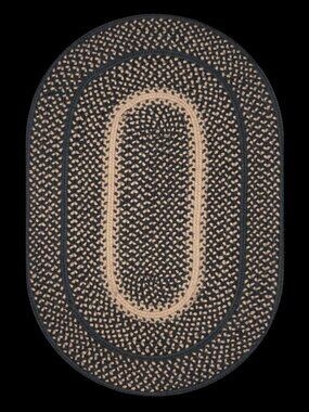 Manchester Black and Khaki Braided Rug 20 x 30 by Homespice